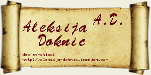 Aleksija Doknić vizit kartica